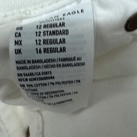 American Eagle‎ Outfitters White Denim Mini Skirt Hi-Rise Frayed Hem Sz 12 NWT - Picture 6 of 9